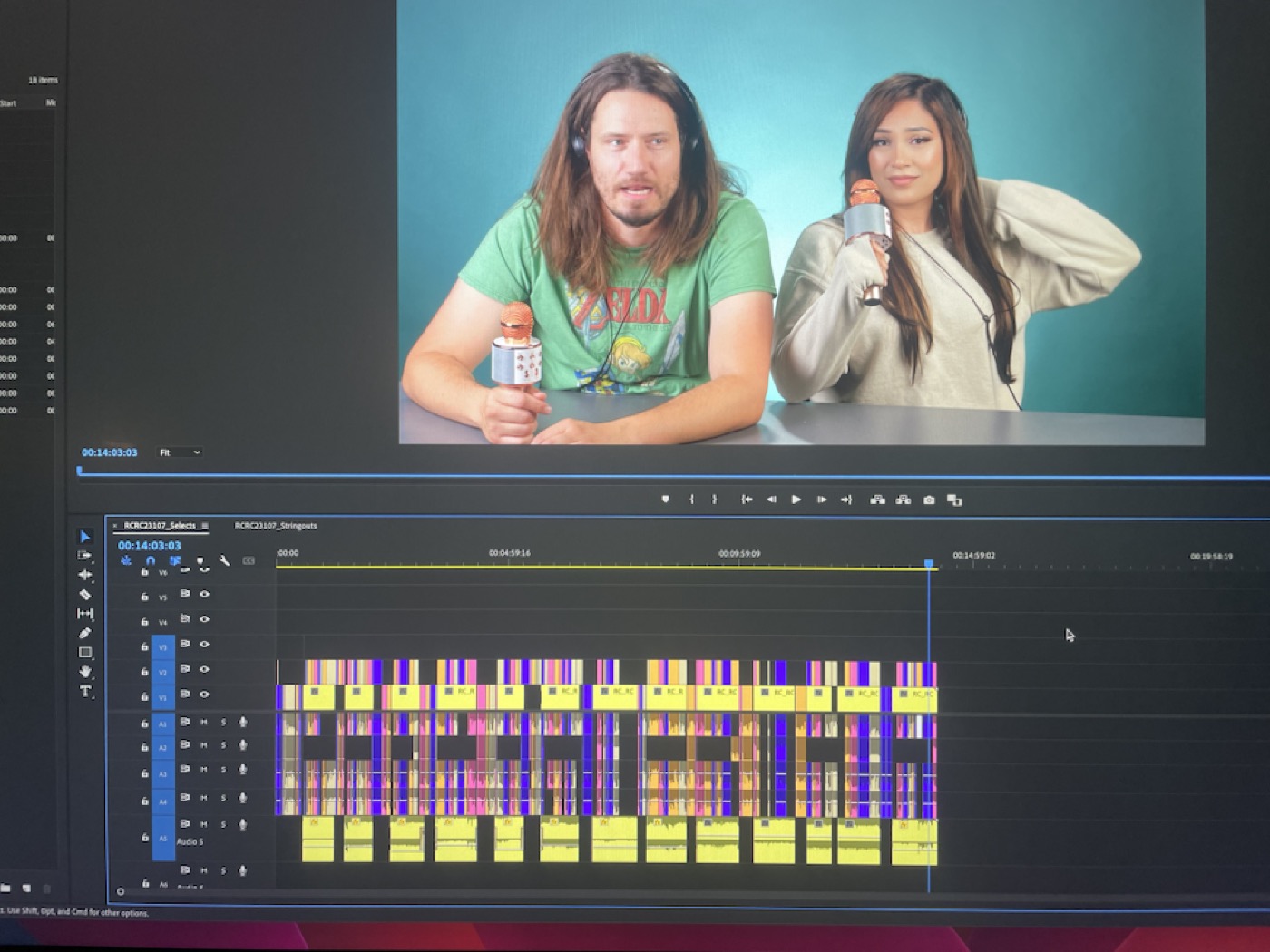 Editing timeline from creator studio production