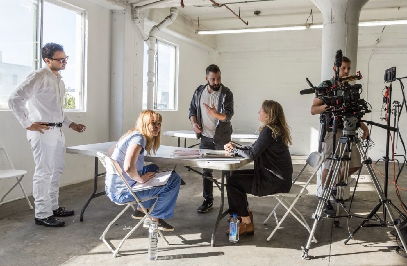 Frank directing a production scene on set